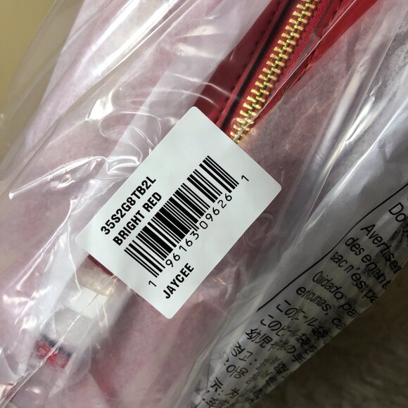 New Michael Kors Jaycee Medium Backpack Bright Red/Gold - Picture 3 of 7